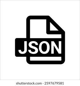 An icon for a JSON file, used in software development or data interchange formats.