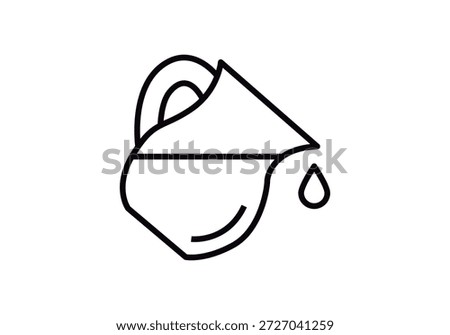 Icon of a jug pouring a drop of liquid in black linear style
