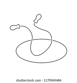 Icon of Jump rope and hoop . Thin line design. Vector illustration.