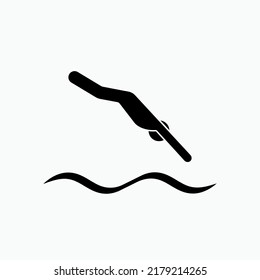 Icon Jump to Water. Swimming Symbol - Vector.