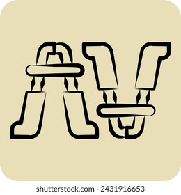 Icon Jumper Cable. related to Garage symbol. hand drawn style. simple design editable. simple illustration