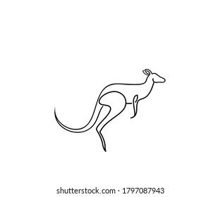 Kangaroo Logo Vector Icon Illustration Line Stock Vector (Royalty Free ...