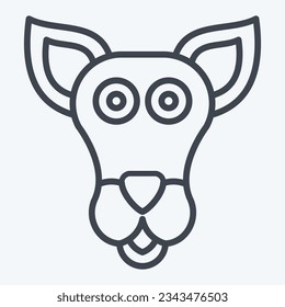 Icon Kangaroo. related to Animal symbol. line style. simple design editable. simple illustration