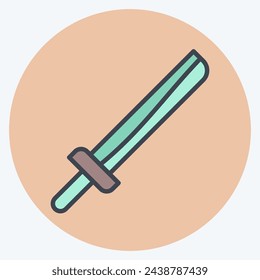 Icon Katana. related to Japan symbol. color mate style. simple design illustration.