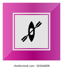 Icon of kayak with paddle