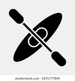 Icon kayak. Sports elements. Icon in glyph style.