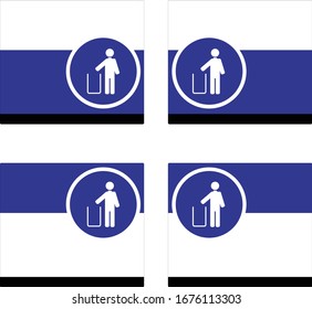 icono MANTENER LIMPIO en el marco azul blanco y negro, siempre debe mantener limpio, Icono en redondo y puede introducir texto