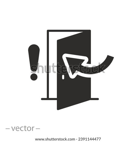 icon of keep door closed, flat symbol - vector illustration