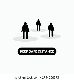 Icono de Mantener distancia segura. Símbolo de interfaz de usuario - Vector.