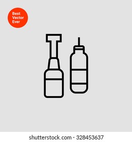 Icon of ketchup and mustard bottles with dispenser