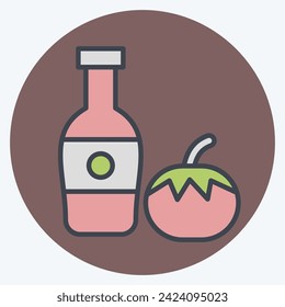 Icon Ketchup. related to Fast Food symbol. color mate style. simple design editable. simple illustration