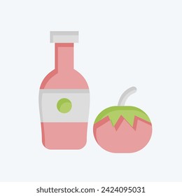 Icon Ketchup. related to Fast Food symbol. flat style. simple design editable. simple illustration