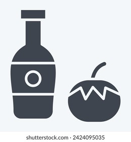 Icon Ketchup. related to Fast Food symbol. glyph style. simple design editable. simple illustration