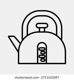Icon ketle. Coffee shop elements. Icon in line style.
