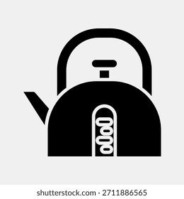 Icono de caldera. Elementos de cafetería. Icono en estilo glifo.