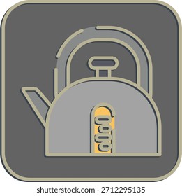 Icono de caldera. Elementos de cafetería. Icono en estilo en relieve.