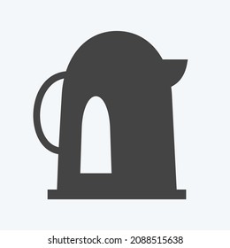 Icon Kettle - Glyph Style - Simple illustration,Editable stroke,Design template vector, Good for prints, posters, advertisements, announcements, info graphics, etc.