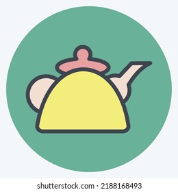 Icon Kettle. suitable for education symbol. color mate style. simple design editable. design template vector. simple illustration