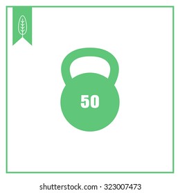 Icon of kettlebell with weight mark