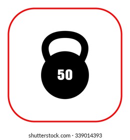 Icon of kettlebell with weight mark