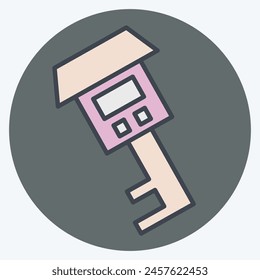 Icon Key 3. related to Security symbol. color mate style. simple design illustration