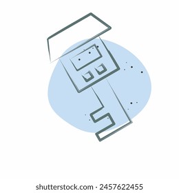 Icon Key 3. related to Security symbol. Color Spot Style. simple design illustration