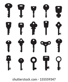 Icon Key, Black Silhouette Vector, decorative items