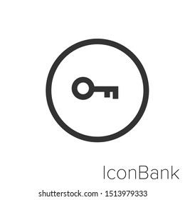 Icon key in black and white Illustration.
