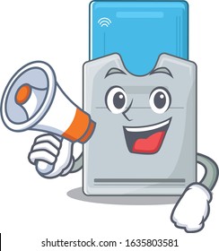 An icon of key card having a megaphone