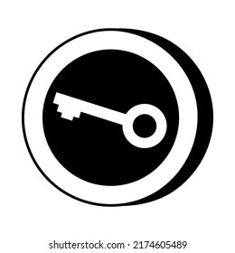 Icon Key Casino Slot Machine shape. Gambling symbol, object. Vector illustration