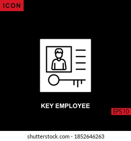 Empleado de la clave de icono. Colección de símbolos de iconos glifos, planos o cargados vectores para el diseño de conceptos móviles y aplicaciones web.