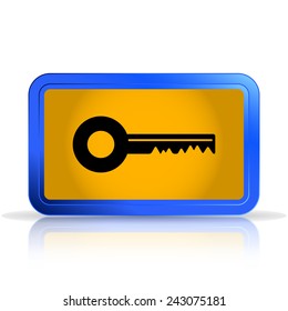 Icon key. Isolated on white background. Specular reflection. Made vector illustration