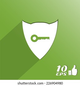 Icon key on the background. Made in vector