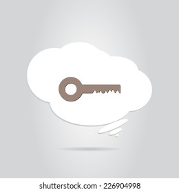 Icon key on the background. Made in vector