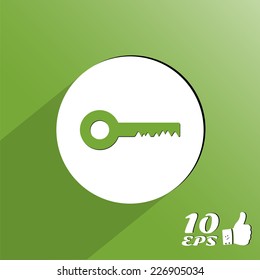Icon key on the background. Made in vector