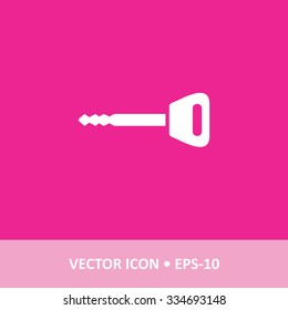 Icon of Key on Magenta Color Background. Eps-10.