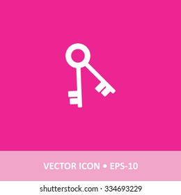 Icon of Key on Magenta Color Background. Eps-10.