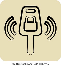 Icon Key. related to Car ,Automotive symbol. hand drawn style. simple design editable. simple illustration