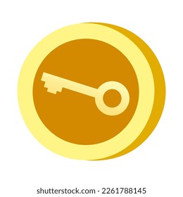 Icon Key shape. Gambling symbol, object. Vector illustration