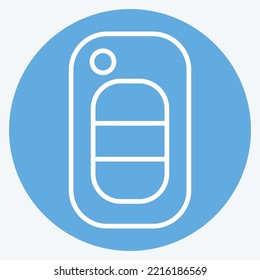 Icon Key. suitable for Automotive symbol. blue eyes style. simple design editable. design template vector. simple illustration