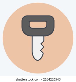 Tecla de icono. adecuado para el símbolo educativo. estilo mate de color. diseño simple editable. vector de plantilla de diseño. ilustración simple