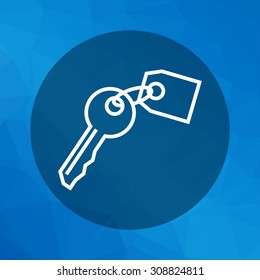 Icon of key with tag