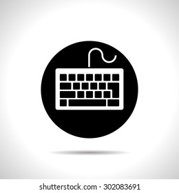 icon of keyboard. Desktop computer part vector sign