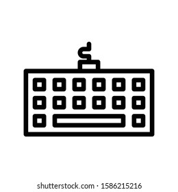Icon keyboard in outline style. vector illustration and editable stroke. Isolated on white background.
