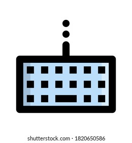 Symboltastatur mit geschmackvoll gefüllter Wohnung