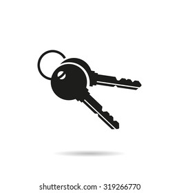 Icon keys with a shadow on a white background Real Estate Logo