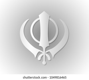 Icon of Khanda symbol. Sikhism religion sign. Vector illustration