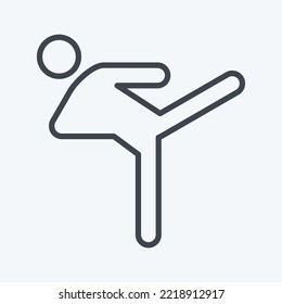 Icon Kicking. related to Combat Sport symbol. line style. simple design editable. simple illustration.boxing