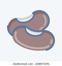 Icon Kidney Beans. suitable for Nuts symbol. doodle style. simple design editable. design template vector. simple illustration