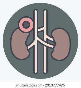 Icon Kidney. related to Body Ache symbol. color mate style. simple design editable. simple illustration